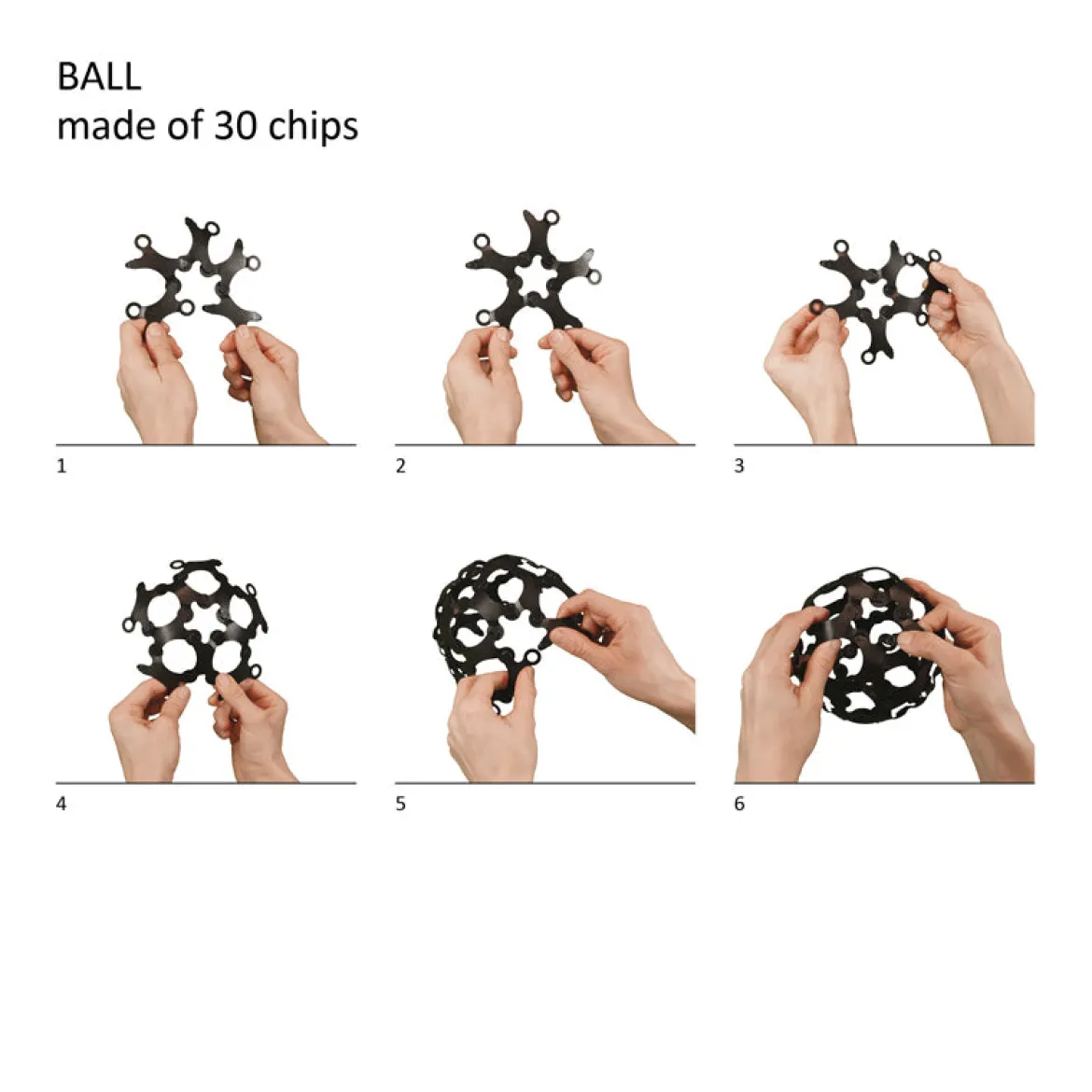 Binabo Konstruktionsspiel aus Bio-Plastik in Schwarz-Weiß | 60 Teile