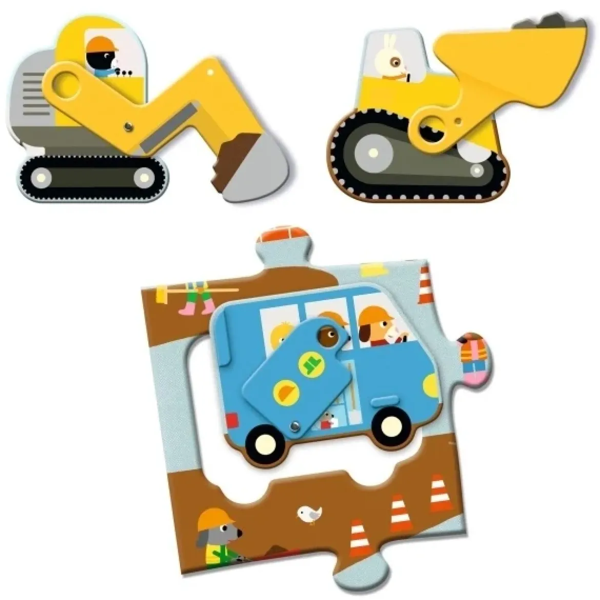 Bodenpuzzle Baustelle | 12 + 5 Teile