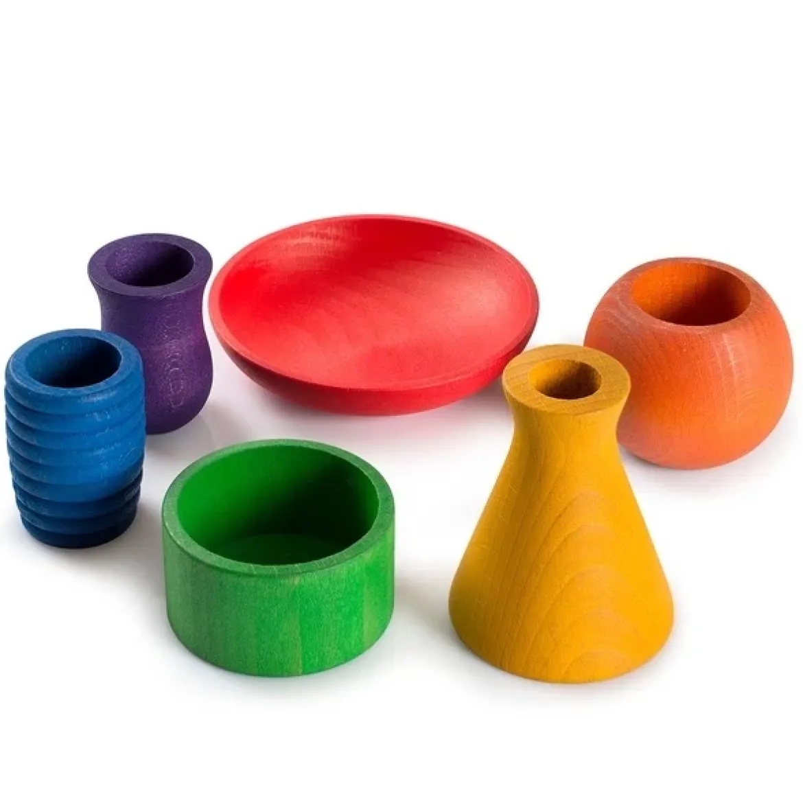 Bunte Holzgefäße | 6-teiliges Set