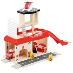 Feuerwehrwache aus FSC-Holz mit Zubehör