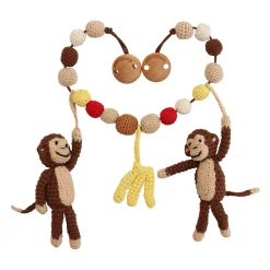 Gehäkelte Kinderwagenkette Affe CHARLIE (braun)