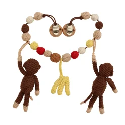 Gehäkelte Kinderwagenkette Affe CHARLIE (braun)