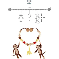 Gehäkelte Kinderwagenkette Affe CHARLIE (braun)