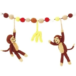 Gehäkelte Kinderwagenkette Affe CHARLIE (braun)
