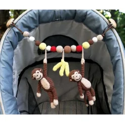 Gehäkelte Kinderwagenkette Affe CHARLIE (braun)