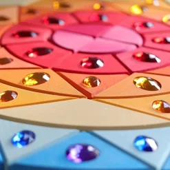 Glitzermandala Sonne | 76 Teile im Holzrahmen