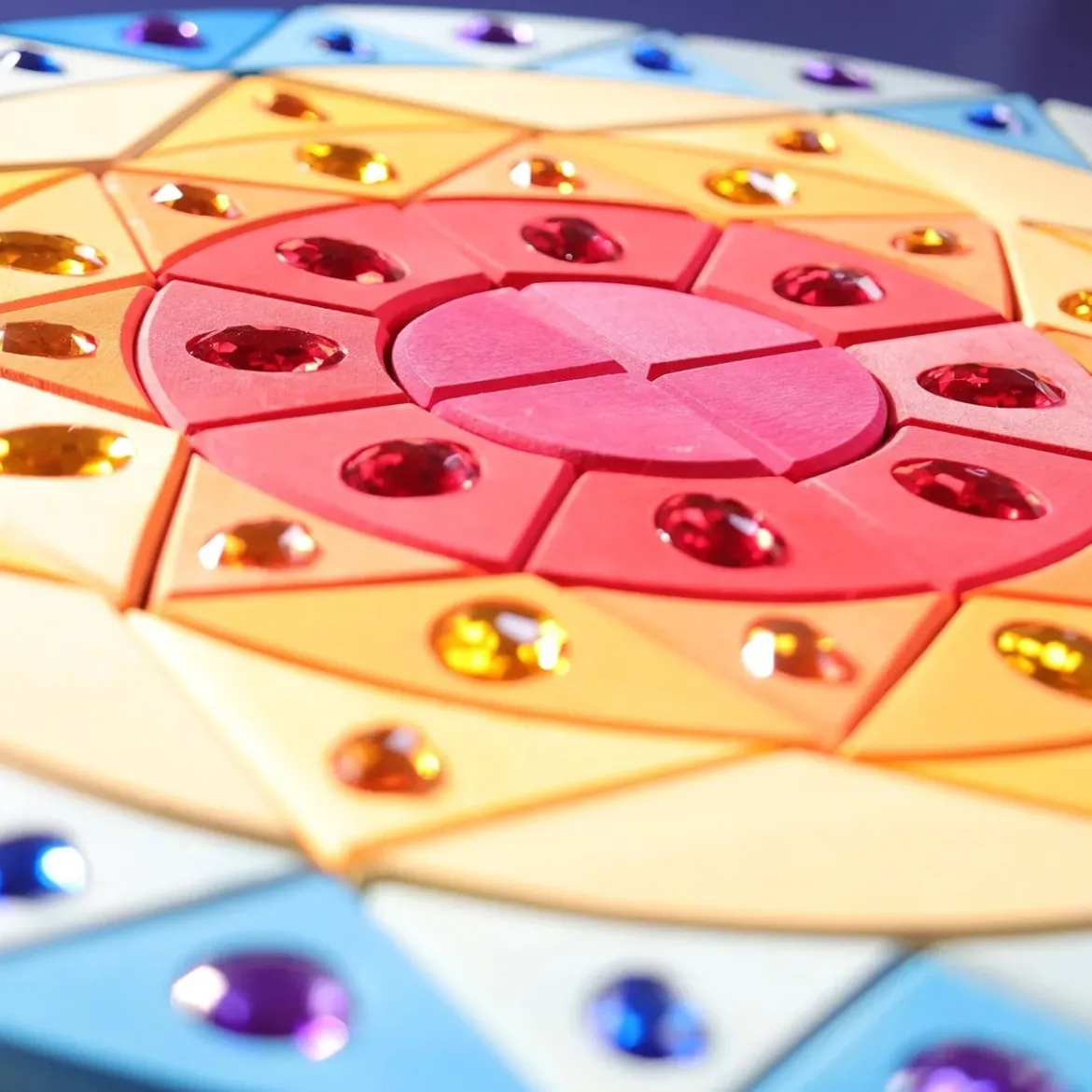 Glitzermandala Sonne | 76 Teile im Holzrahmen