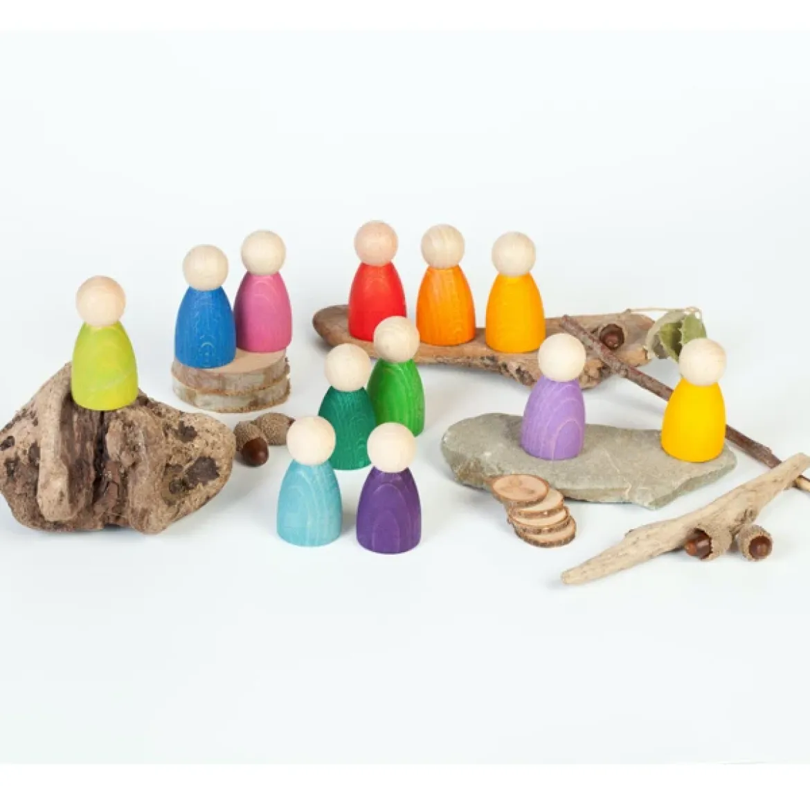 Grapat Nins® | 12 Spielfiguren aus Naturholz