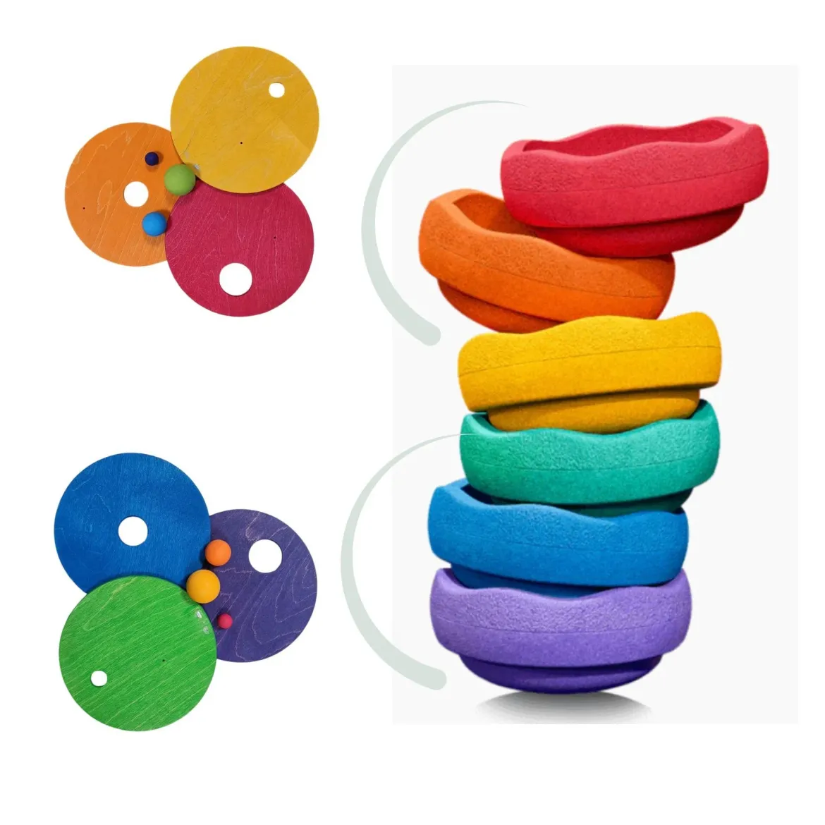 GRIMM’S x Stapelstein® | Kullerscheiben warm rainbow