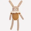 Großer Hase aus Baby-Alpakawolle | Senffarbener Body