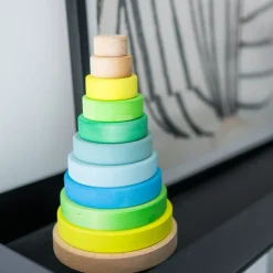 Großer Scheibenturm Neongrün | 11 Teile
