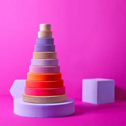 Großer Scheibenturm Neonpink | 11 Teile