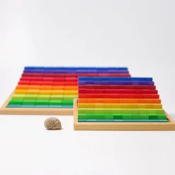 Große Stufenzählstäbe Regenbogen | 101-teilig