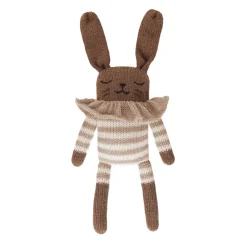 Hase aus Baby-Alpakawolle | Gestreifter Strampler