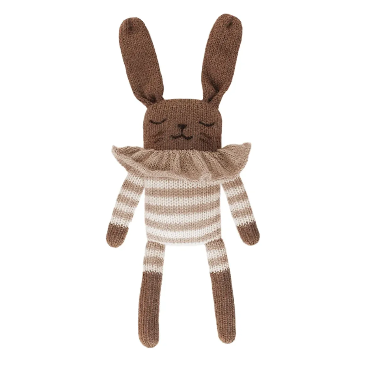 Hase aus Baby-Alpakawolle | Gestreifter Strampler