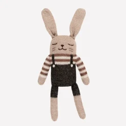 Hase aus Baby-Alpakawolle | Schwarzer Strampler