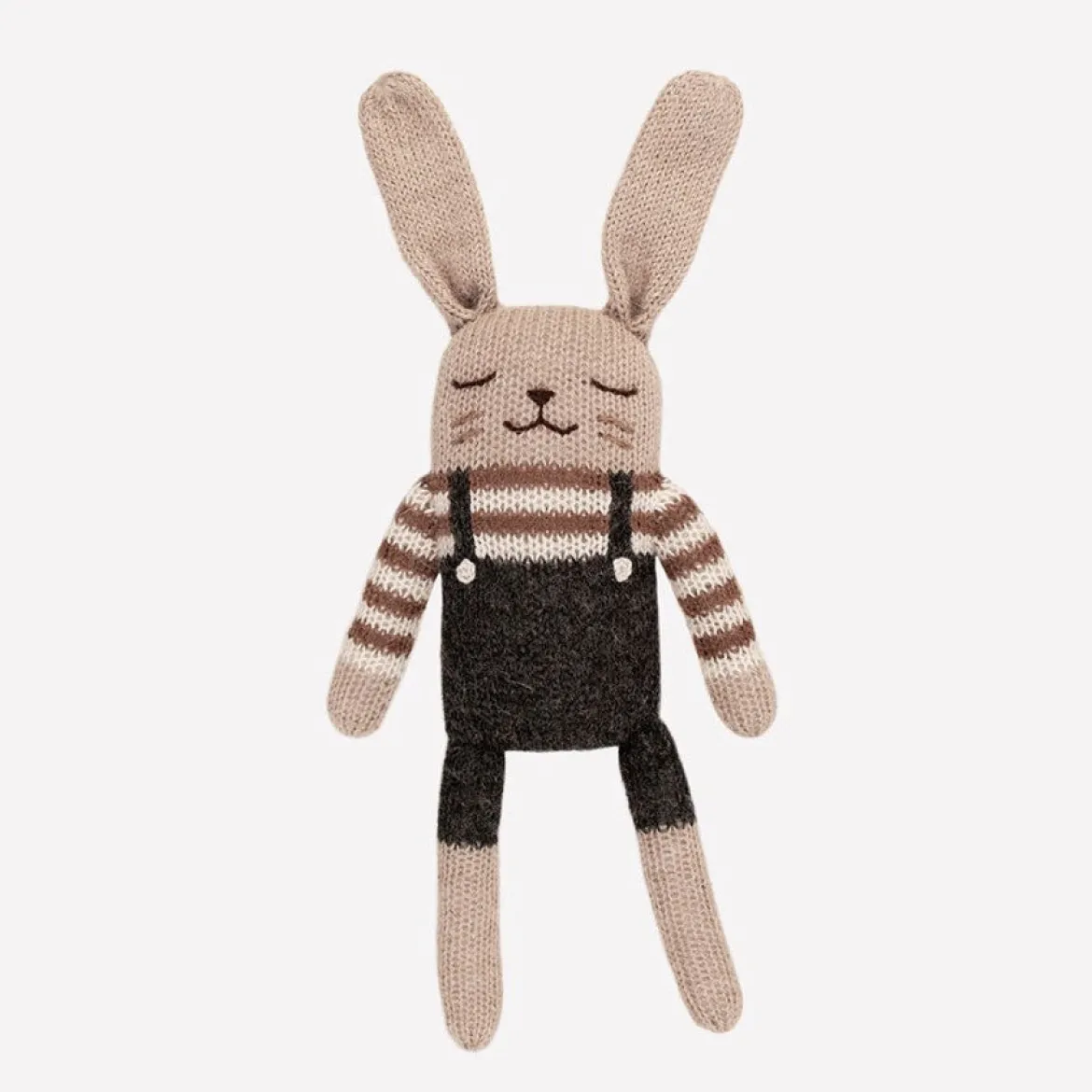 Hase aus Baby-Alpakawolle | Schwarzer Strampler