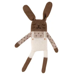 Hase aus Baby-Alpakawolle | Weiße Latzhose