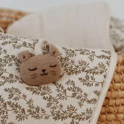 Hänge-Rassel aus Baby-Alpakawolle | Hase sandfarben