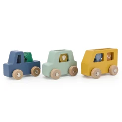 Holz-Autoset mit Tieren
