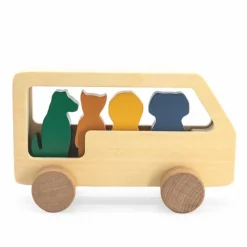 Holz-Bus mit Tieren
