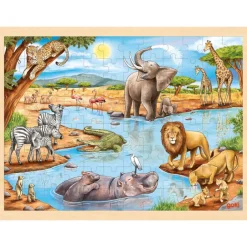 Holz Einlegepuzzle Afrikanische Savanne | 96 Teile