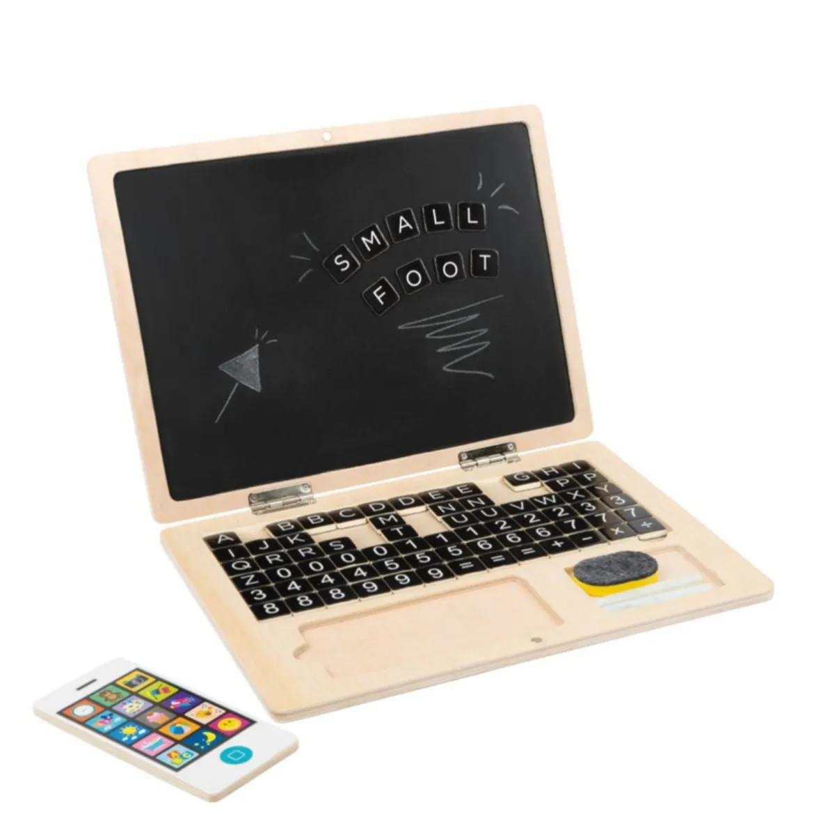 Holz-Laptop mit Magnettafel