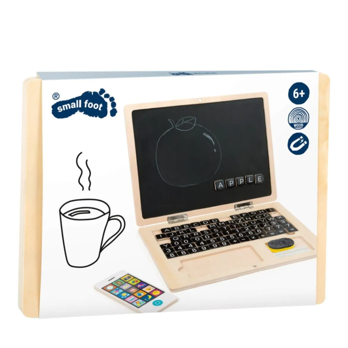 Holz-Laptop mit Magnettafel