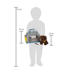 Hund mit Tasche und Pflege-Set