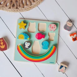 2in1 Holz-Steckpuzzle | Balance Rainbow