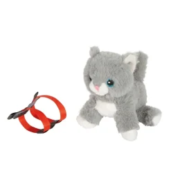 Katze mit Tasche und Pflege-Set
