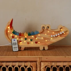 Kinderlampe | Krokodil in Karibisch Braun