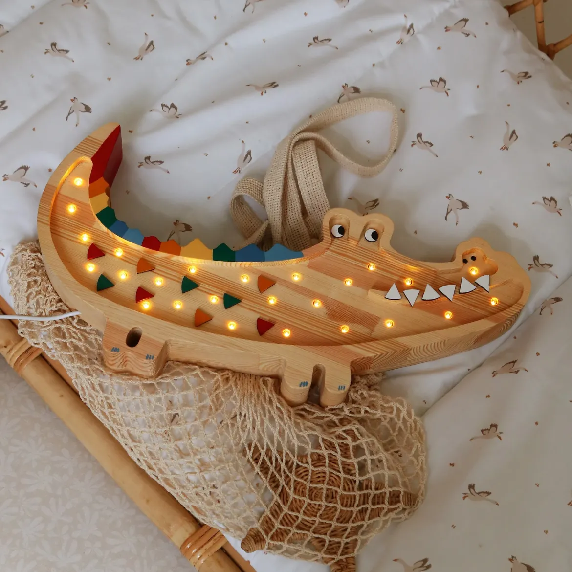 Kinderlampe | Krokodil in Karibisch Braun