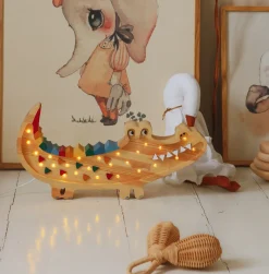 Kinderlampe | Krokodil in Karibisch Braun