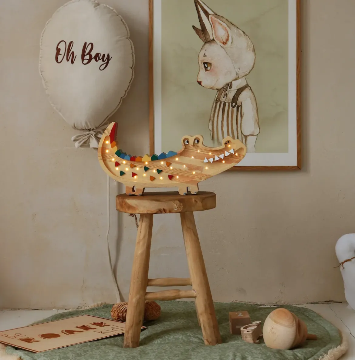 Kinderlampe | Krokodil in Karibisch Braun