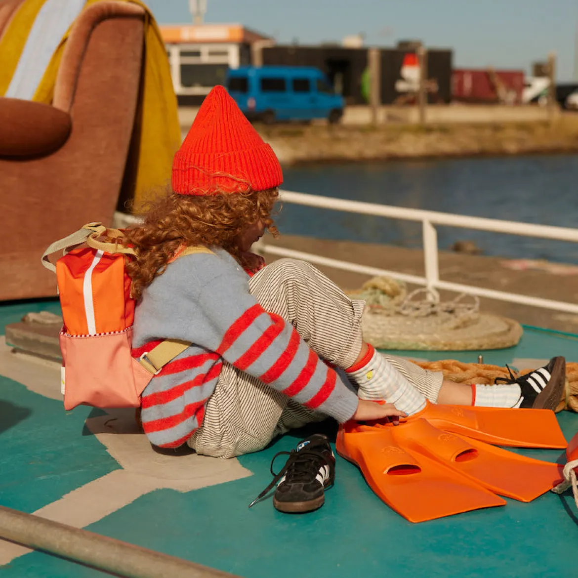 Kinderrucksack Colourblocking | Lifebuoy Orange & Coral Pink (4-7 Jahre)