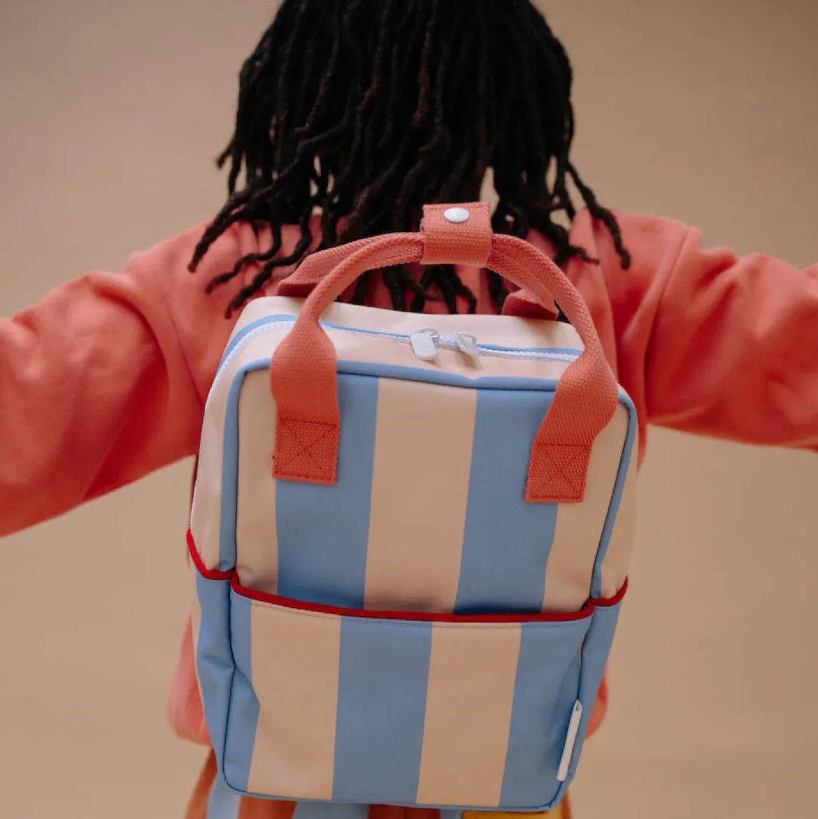 Kinderrucksack Stripes | Cloud Blue & Twiggy Beige (4-7 Jahre)