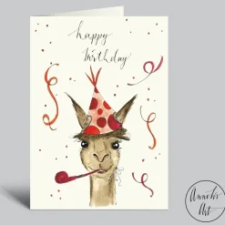 Klappkarte zum Geburtstag | Alpaka | Happy Birthday