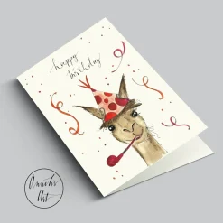 Klappkarte zum Geburtstag | Alpaka | Happy Birthday