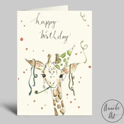Klappkarte zum Geburtstag | Giraffe | Happy Birthday