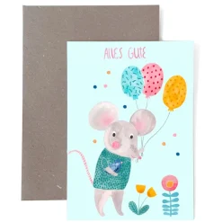 Klappkarte zum Geburtstag | Maus | Alles Gute