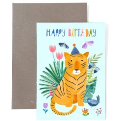 Klappkarte zum Geburtstag | Tiger | Happy Birthday