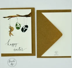 Klappkarte zu Ostern | Hase mit Eiern | Happy Easter