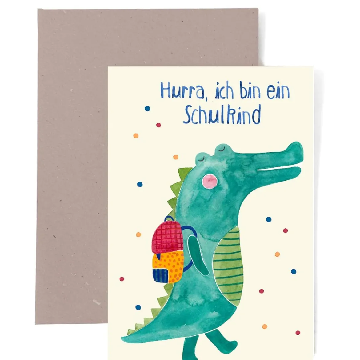 Klappkarte zur Einschulung | Hurra, ich bin ein Schulkind