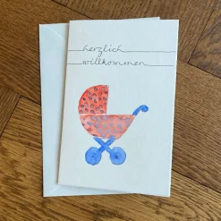 Klappkarte zur Geburt | herzlich Willkommen