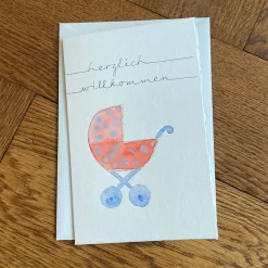 Klappkarte zur Geburt | herzlich Willkommen