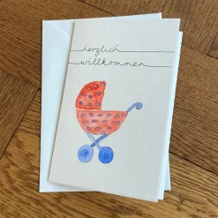 Klappkarte zur Geburt | herzlich Willkommen