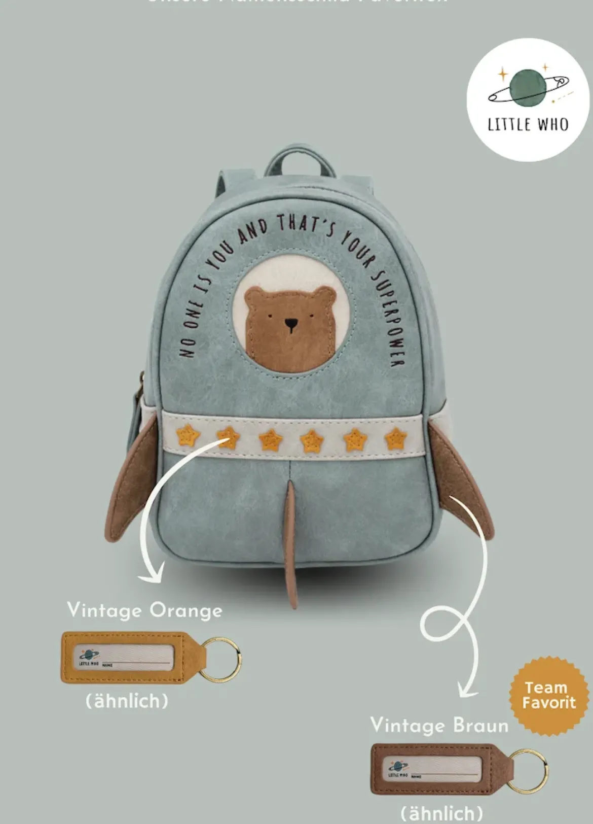 Little Who Namensschild | Vintage Orange