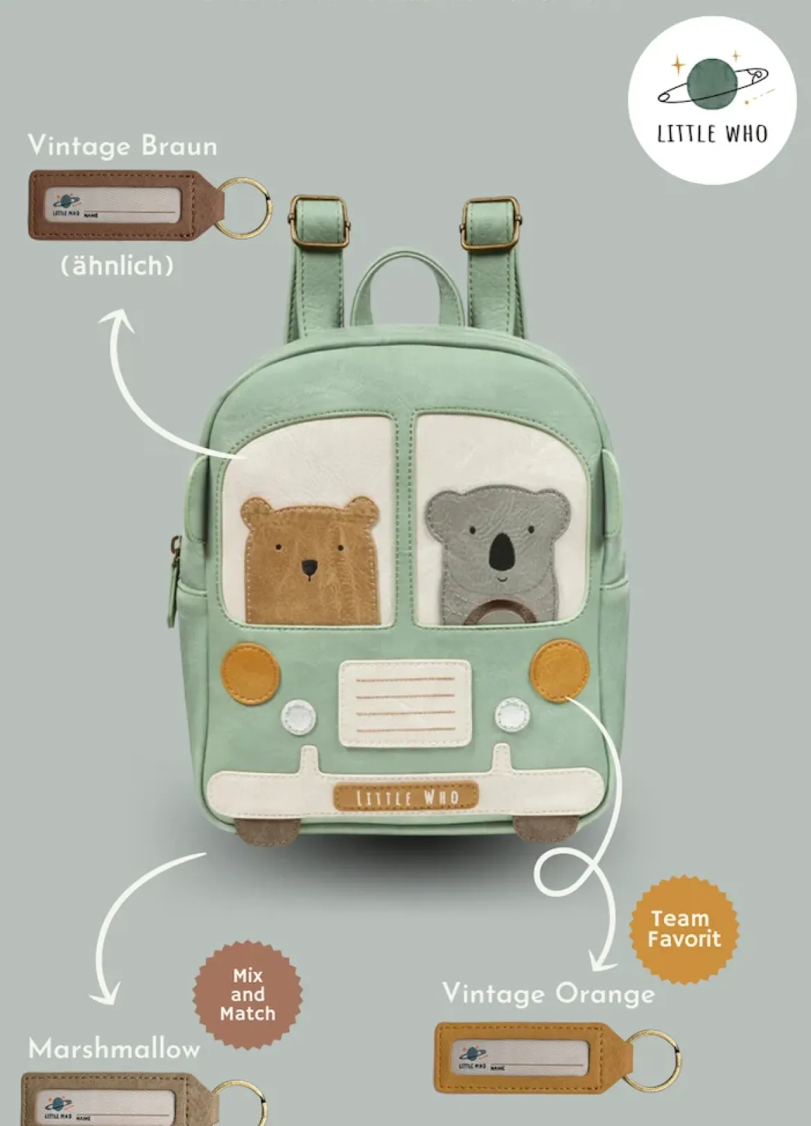 Little Who Namensschild | Vintage Orange