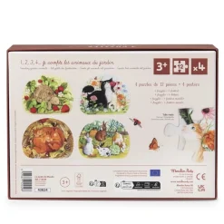 4 Mini Puzzle Tiere | 4 x 12 Teile
